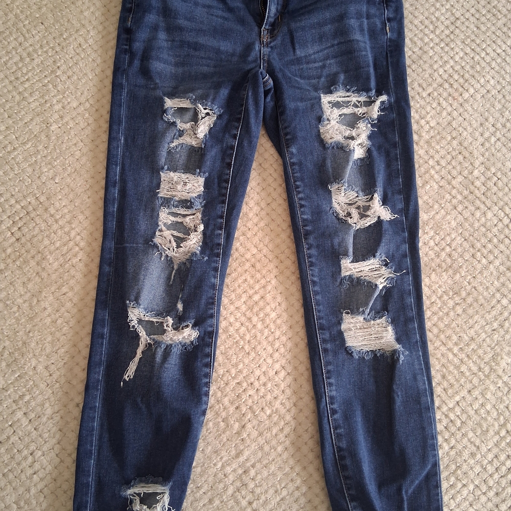 American Eagle Outfitters Ripped Blue Skinny Jeans